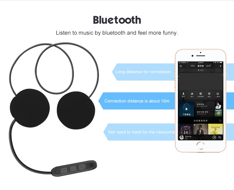 Беспроводная гарнитура Moto bluetooth для шлема с защитой от помех наушники