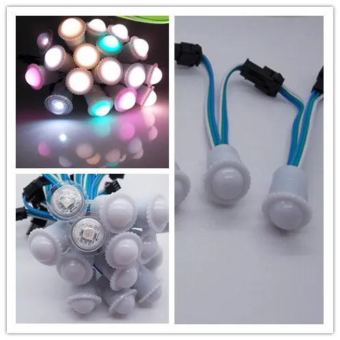 

100pcs/lot WS2811 IC 16mm Full Color LED Pixel Module RGB 5050SMD 1leds Modules Outdoor IP68 DC12V LED Pixel String