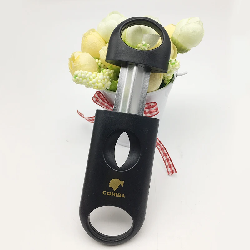 COHIBA резак для сигар с пластиковой ручкой из нержавеющей стали V лезвие нож