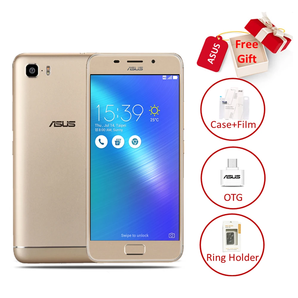 ASUS Zenfone 3 s Макс ZC521TL смартфон спереди Touch ID Android 7 0 mtk6750 восемь ядер ГБ Оперативная