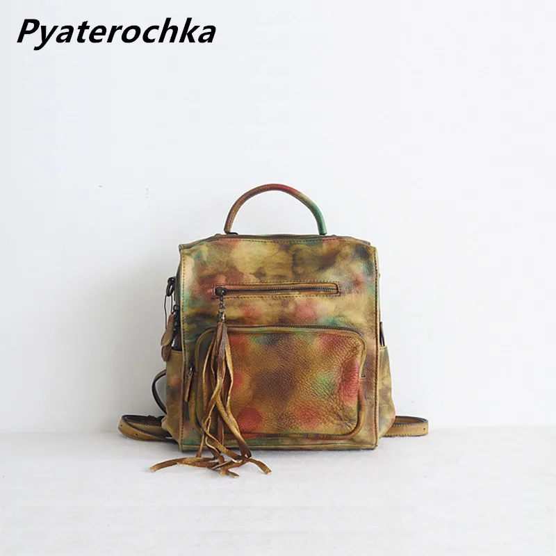 Женские кожаные рюкзаки из натуральной кожи Pyaterochka роскошные сумки через плечо