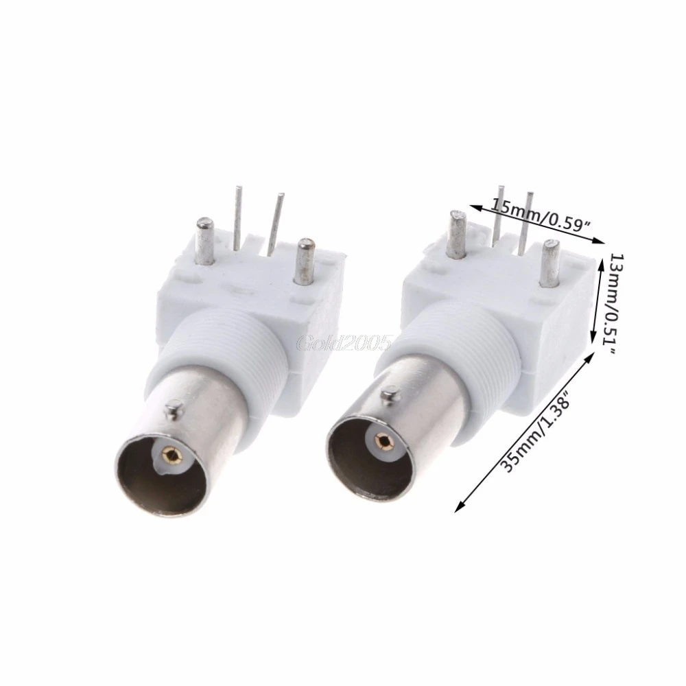 

10Pcs/Set Board PCB Mount Right Angle BNC Female Jack With Nut Bulkhead Connector June Whosale&DropShip