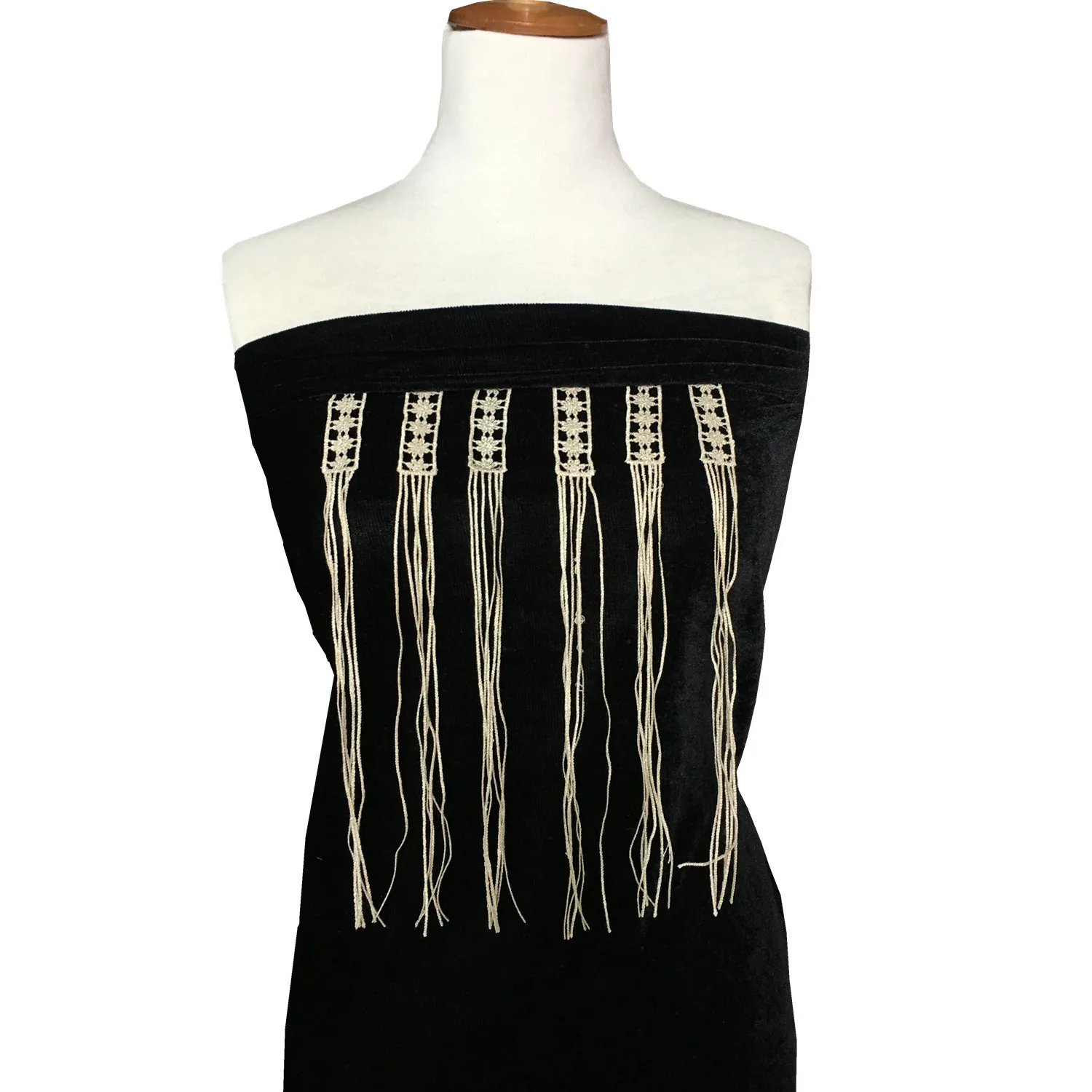 6pc 30x2cm Sew On Gold Embroidery Tassel Patch Baroque Embroidered Applique Fringe Patches For Clothing Parches Bordados AC0945 - купить по