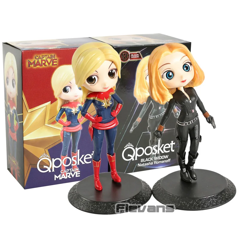 Banpresto Q Posket Carol danверс Черная Вдова Наташа Романоф ПВХ фигурка Коллекционная
