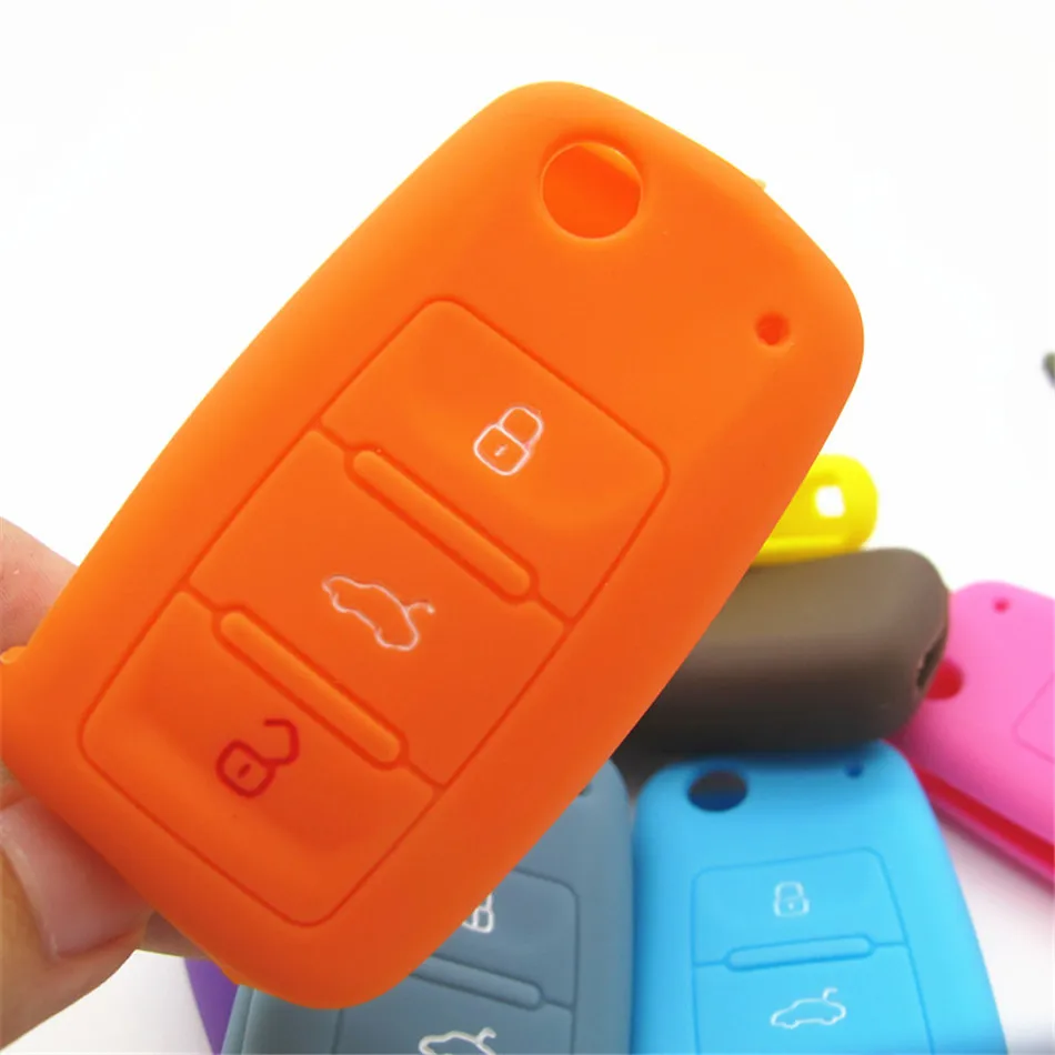 3 кнопки силиконовый для ключа автомобиля крышка с логотипом VW Volkswagen Passat Polo Golf Touran