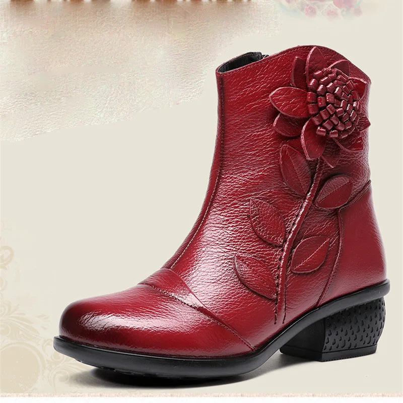 

SEXY Boots Women Genuine Leather Shoes For Winter Boots Shoes Woman Casual Spring Genuine Leather Botas Mujer Female Boots