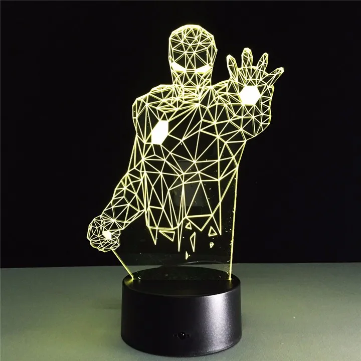 Ironman 4 Best детский подарок 3D Luminaria Человек-паук ночник Marvel любителей кино супергероя лампы USB Цвет изменение стол Декор Прямая - Испускаемый цвет: Ironman 4
