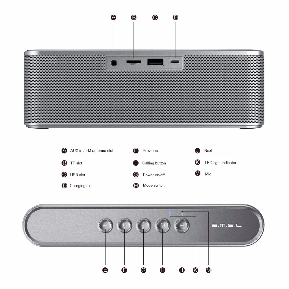 Портативные беспроводные колонки VMV SMSL A5 Bluetooth 4 2 TF карта и U диск с глубокими