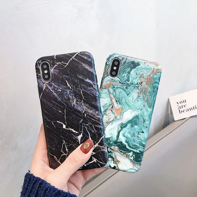 Мраморный полосатый силиконовый чехол для iPhone XR X XS Max 6 6S 7 8 Plus милый Модный мягкий