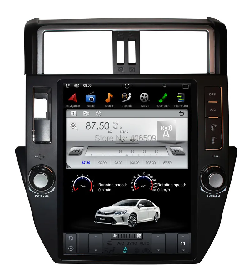 Автомобильный плеер 12 1 дюймов в стиле Tesla Android 7 GPS навигация для Toyota Land Cruiser Prado 150