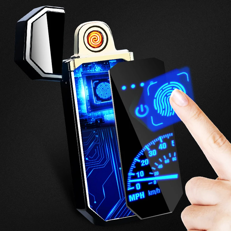 Ветрозащитная ультратонкая Зажигалка Usb Аккумуляторная с сенсорным экраном