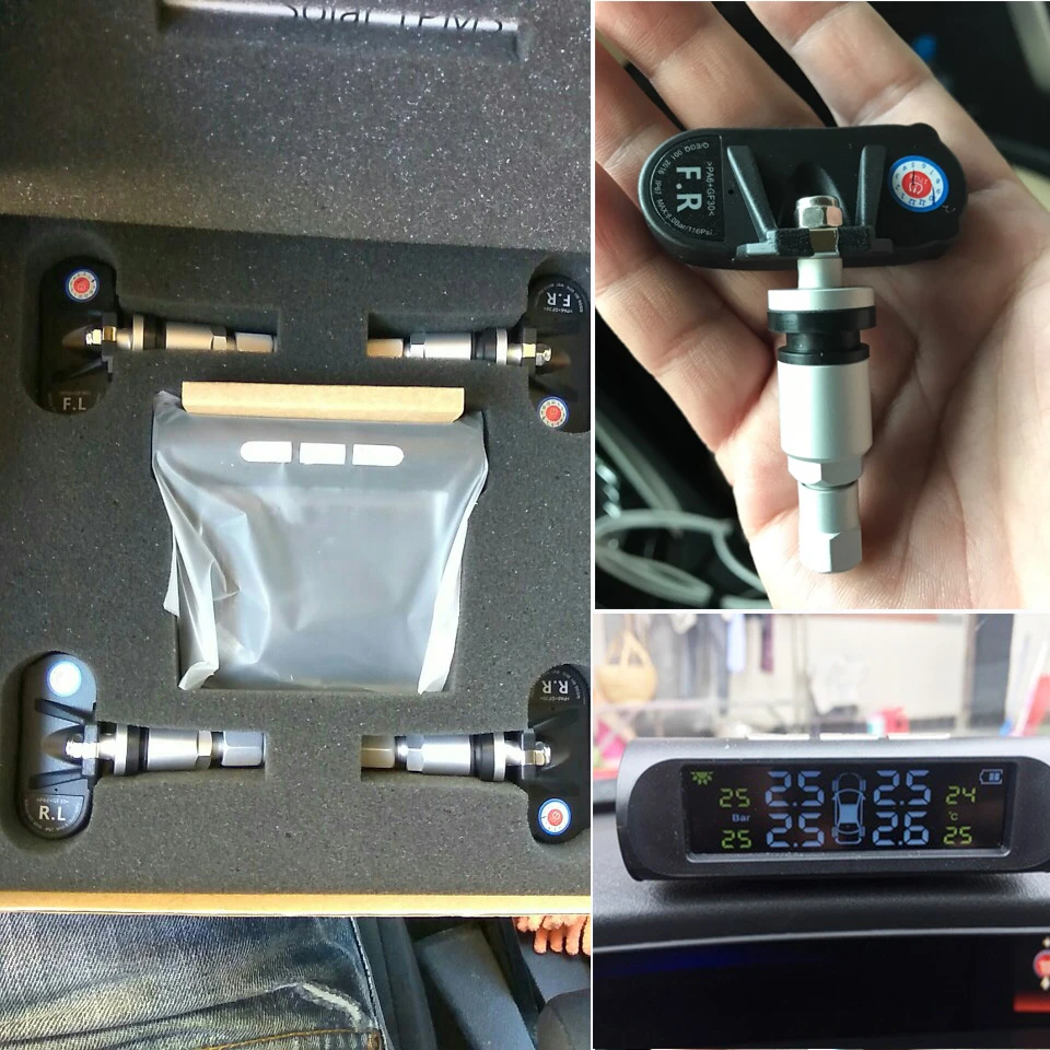 5 шт. в партии Солнечная энергия TPMS автомобильная система контроля давления шинах