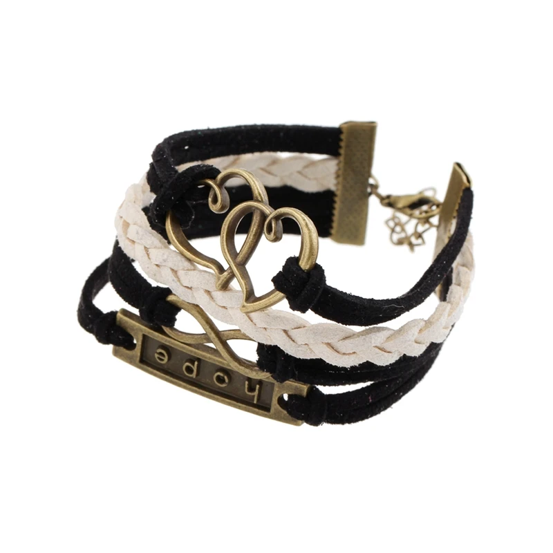 Кожаный браслет для мужчин pulseira couro создать магнитный bracciali uomo надежда любовь