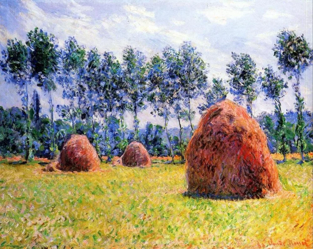 Высококачественная картина маслом картины на холсте изображения сена Giverny (1884)