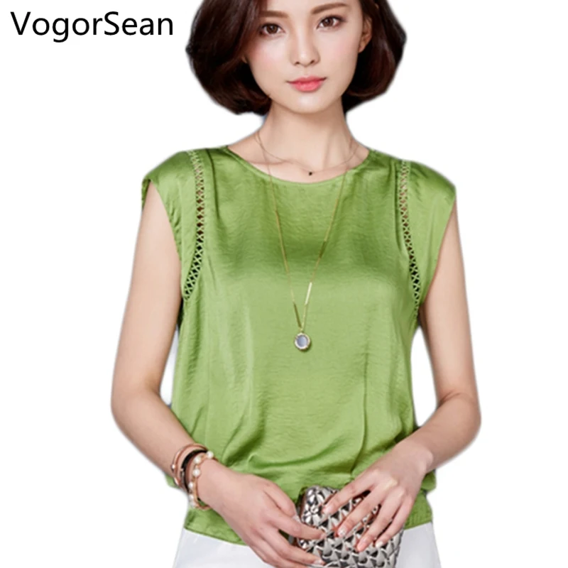 Женские топы и блузки рубашка шифоновая Свободная блузка с коротким рукавом