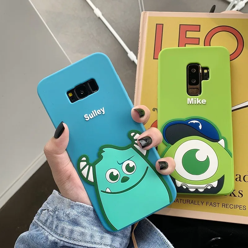 DCHZIUAN милый мультяшный чехол для телефона samsung Galaxy S10 S10 Plus S10e S9 S8 Plus Note 8 9 Sulley Mike 3D чехол с ремешком