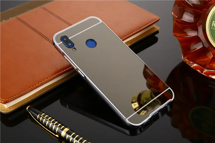 Для huawei P20 Lite чехол P 20 Lite с зеркальным покрытием Алюминиевый металлический каркас бампер+ Жесткий PC задняя крышка для huawei Nova 3e/P20 Lite