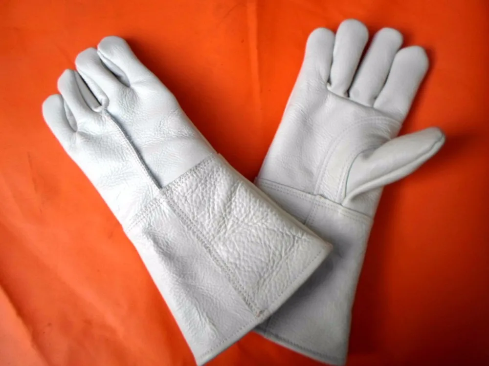 

Cow Grain genuine leather welding gloves pets caring anti-bite/anti-hurt full lining with reinforced palm wear resistance