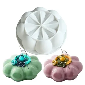 Белая силиконовая антипригарная форма для торта в форме цветка, брауни мусс губка, сковорода для выпечки, инструменты для украшения выпечки, торта