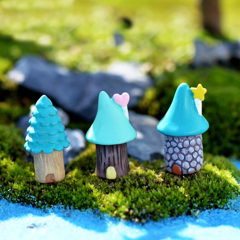 5PCS Cute Mini Resin House Miniature House Fairy Garden Miniatures Micro Cottage Landscape Decoration for DIY Resin Crafts cute frog mini resin crafts fairy garden miniatures diy terrarium succulents miniatures micro landscape decoration