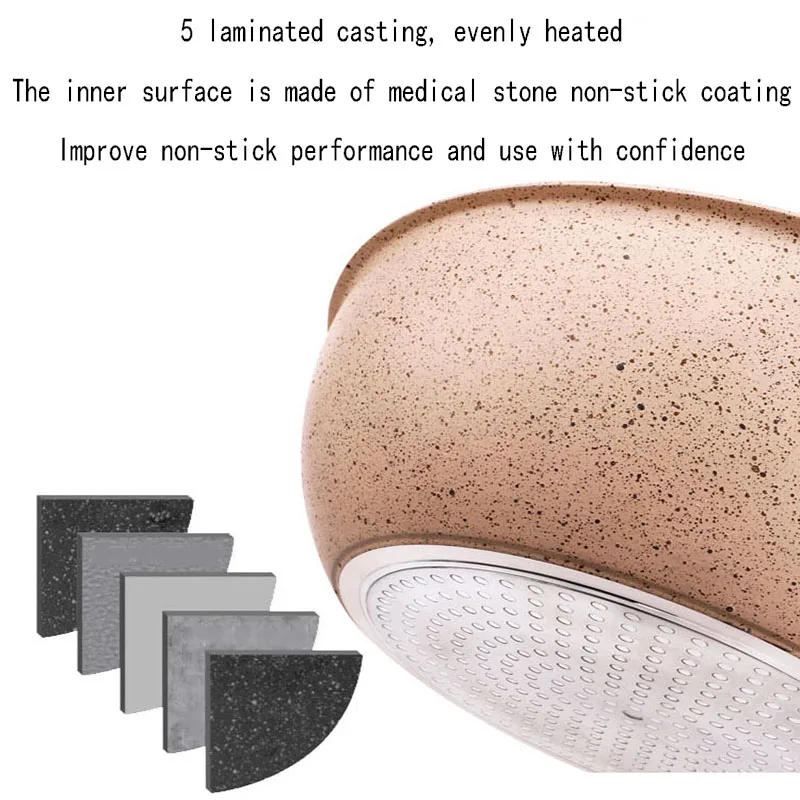 Алюминиевая Сковорода Из Сплава 20 см антипригарное покрытие без масла Дымчатая