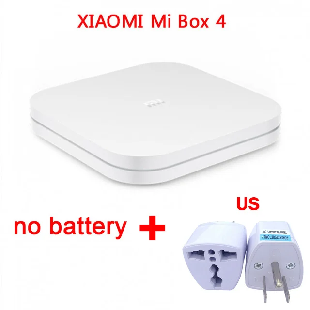 Китайская версия новая Xiaomi Mi коробка 4 Смарт Голосовое управление Android ТВ приставка 2 Гб ram+ 8 Гб rom 2,4G Wi-Fi 4K HDR Bluetooth 4,1 - Цвет: Add US Plug