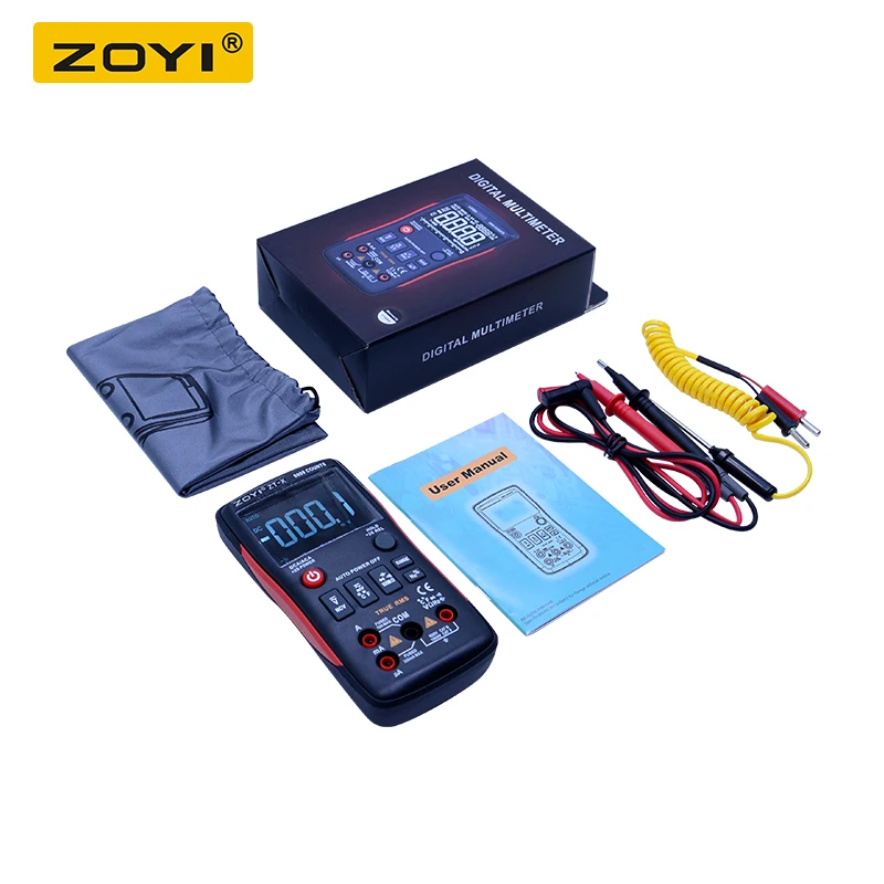 ZOYI ZT-X Кнопка цифрового мультиметра True-RMS 9999 отсчетов с аналоговым графом AC/DC Напряжение Амперметр Ток Ом Авто/руководство - Цвет: ZT-X with Box