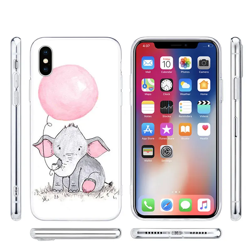 Модный силиконовый чехол с милыми слонами для Apple IPhone 11 Pro XS Max X XR 7 8 6 6s Plus 5S SE TPU