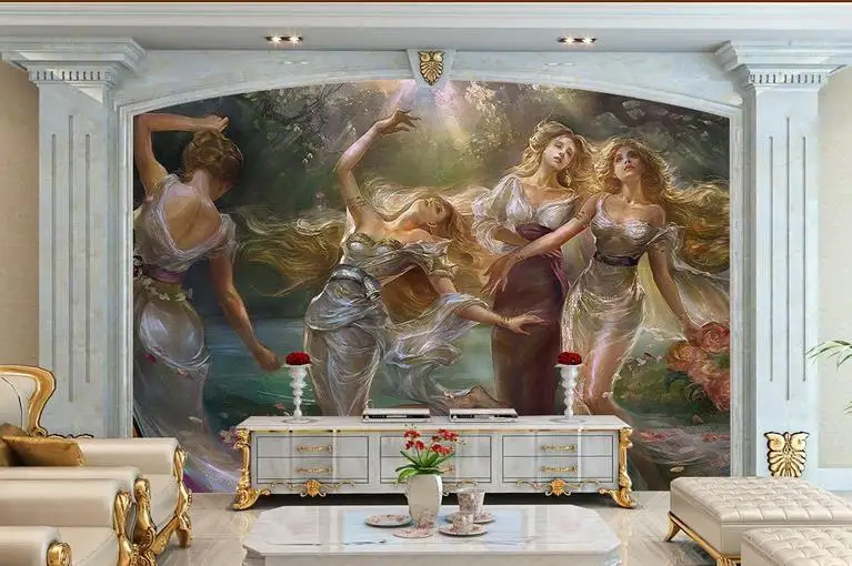 Фото Пользовательские 3d фото обои настенные фрески европейская красота живопись ТВ