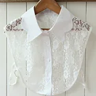 Съемный кружевной Цветочный Воротник, декоративный Высококачественный кружевной Цветочный волнистый воротник, Поддельный Воротник, белый и черный галстук, Универсальный женский