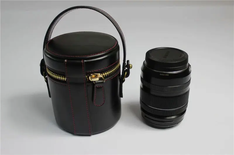 Black S Size Черный/кофейный кожаный чехол для объектива камеры Сумка для DSLR Nikon Canon sony Защитная сумка для объектива - Цвет: Black S Size