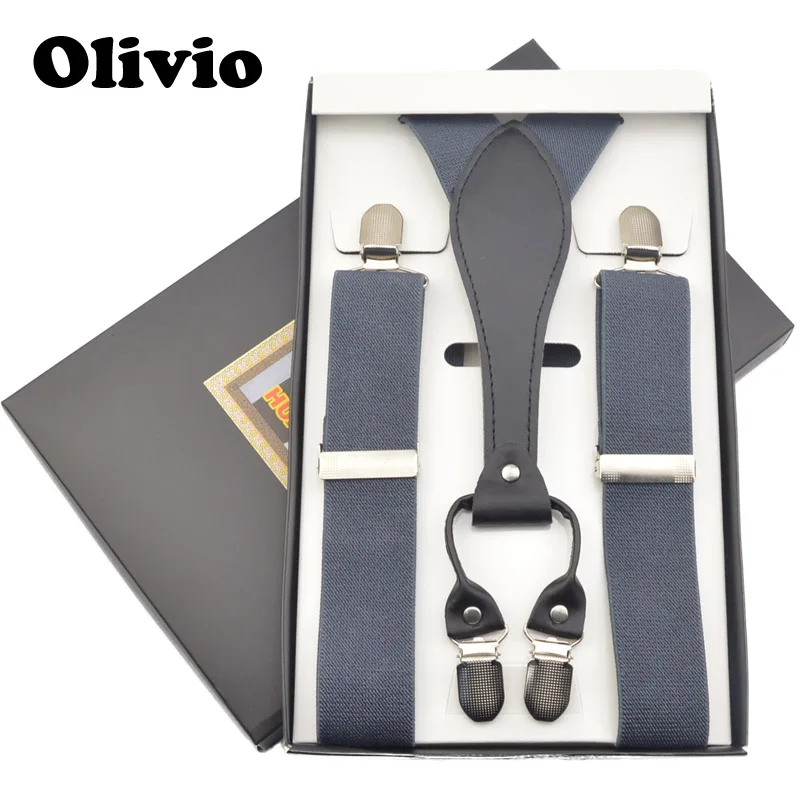 2017 Mens 3.5 cm Width Adjustable Four Clip-on Y-Back Solid Black Elastic Suspenders Braces for Father/Grandfather 110cm | Аксессуары