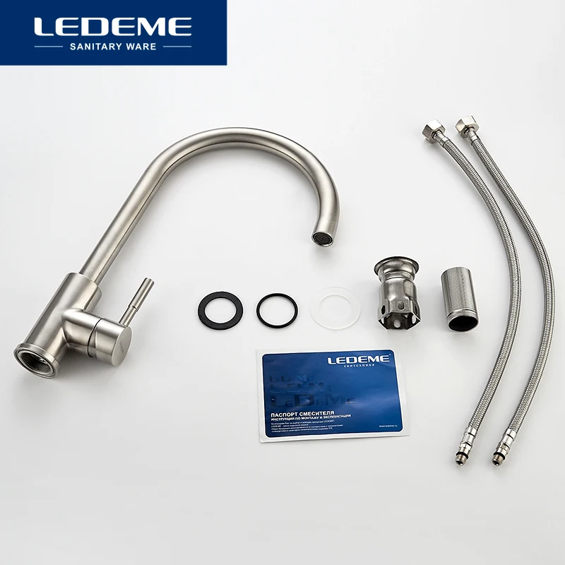 LEDEME Смеситель для кухни сталь SUS304 Цвет: нерж. L4998 3| |