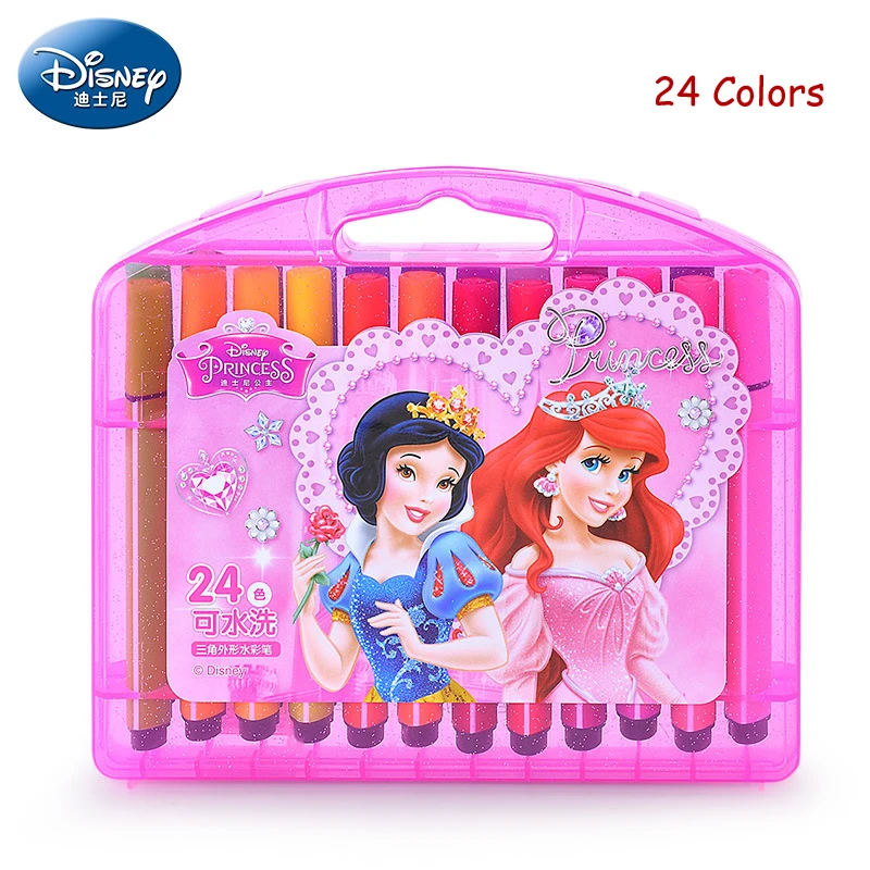 24 Colors princess Оригинальные маркеры Диснея, ручки-щетки для рисования, маркерная ручка, мультяшная замороженная Анна, Эльза, Микки Маус, художественные принадлежности, подарок - Цвет: 24 Colors princess