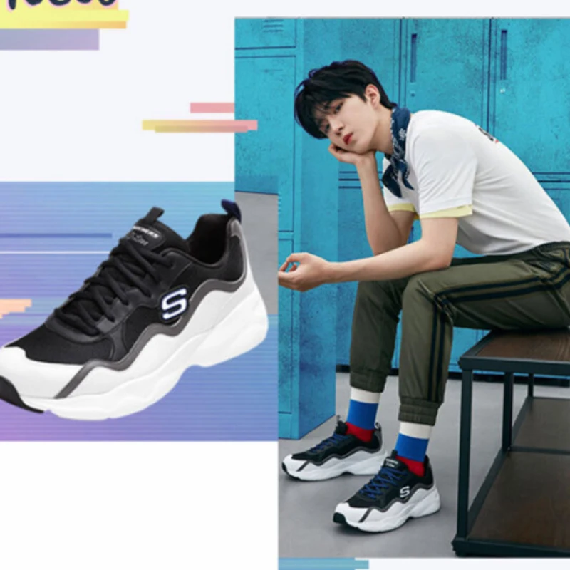 Skechers/Повседневная обувь; Мужские Винтажные кроссовки; Мужская дышащая обувь на платформе; брендовая Роскошная теннисная обувь; Masculino Adulto; 999859-WCC