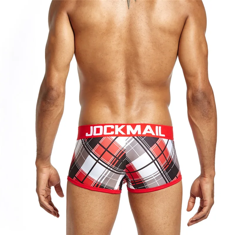 JOCKMAIL, модные мужские боксеры, соблазнительные, мужское нижнее белье, низкая талия, дышащий, ледяной шелк, мультяшный принт, гей, нижнее белье, игрушки, веселые мужские шорты