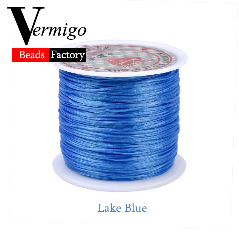 60m/Roll DIY Crystal Beading Stretch Cord for Jewelry Making 0.7mm Elastic Thread Rope Diy Bracelet Necklace Accessories - Цвет: Lake Blue