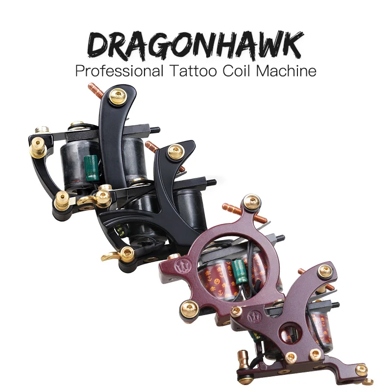 Dragonhawk профессиональная татуировочная машина тонкая подкладка затенение татуировки пистолет окраска подкладка 10 обертывания татуировочная машина тату принадлежности