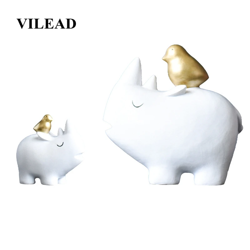 VILEAD, 9 см, 19 см, 21,5 см, смола, птица, носорог, фигурки для девочек, креативные, скандинавские, фэнтези, животные, орнамент, украшение дома, аксессуары, подарок