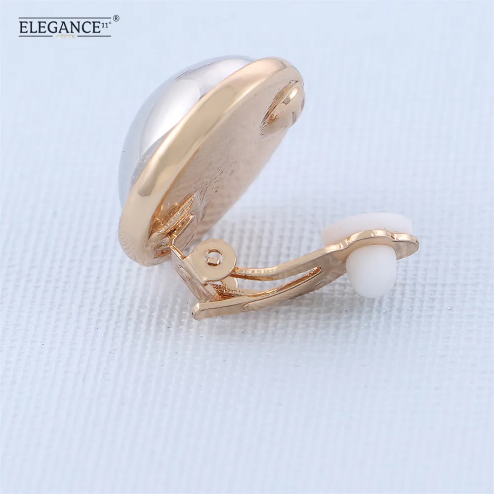 Серьги элегантный зажим-on для девочек без отверстий ушей белые ювелирные изделия