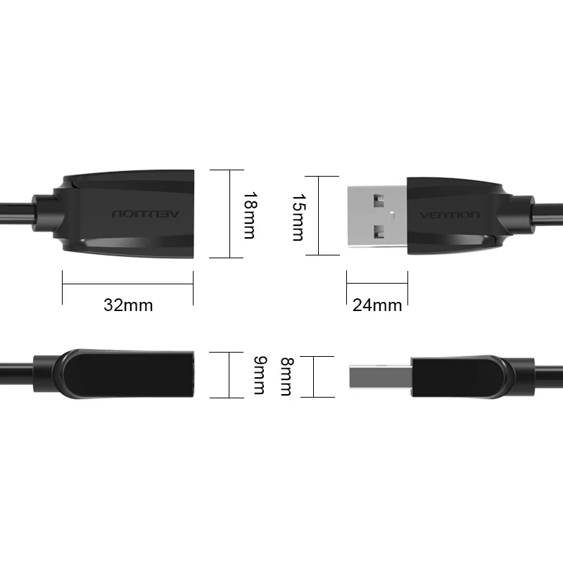 Vention USB2.0 Удлинительный Кабель USB 2 0 кабель для синхронизации данных удлинитель