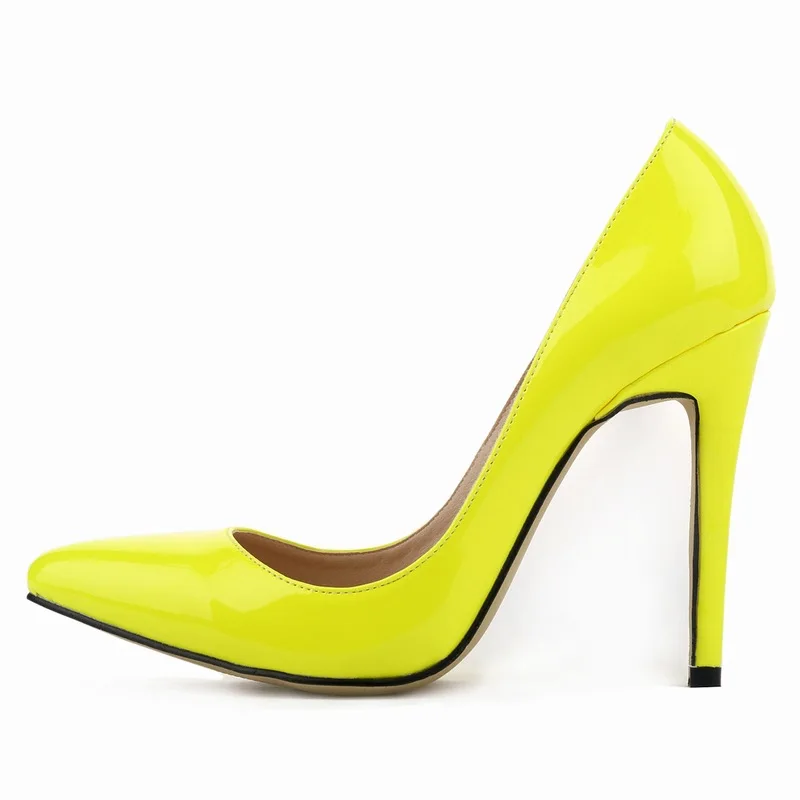 Женские туфли-лодочки с острым носком на тонком высоком каблуке 11 см большие