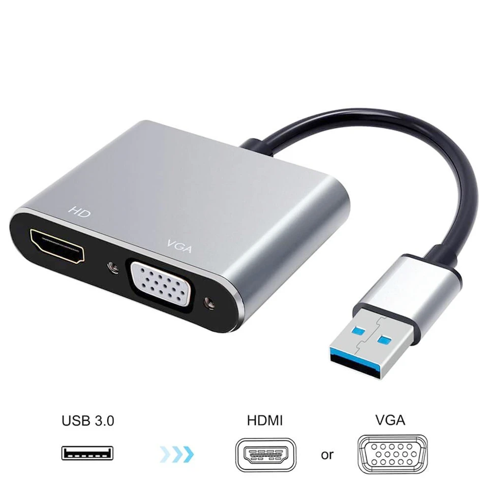 Адаптер Navceker с USB 3 0 на HDMI VGA адаптер для HD 1080P кабель преобразователя компьютеров