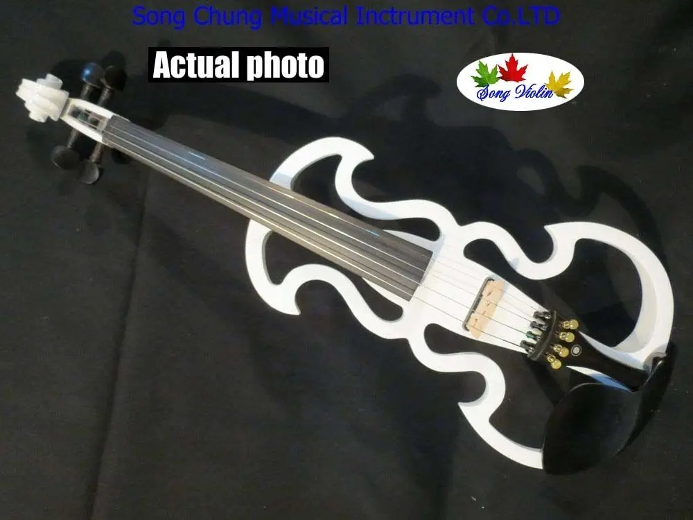 

white Color SONG Brand streamline 4/4 electric violin,solid wood