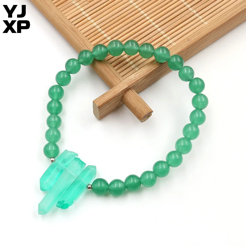 YJXP 1 шт. браслет с круглыми бусинами 3 хрустальными колоннами Натуральный