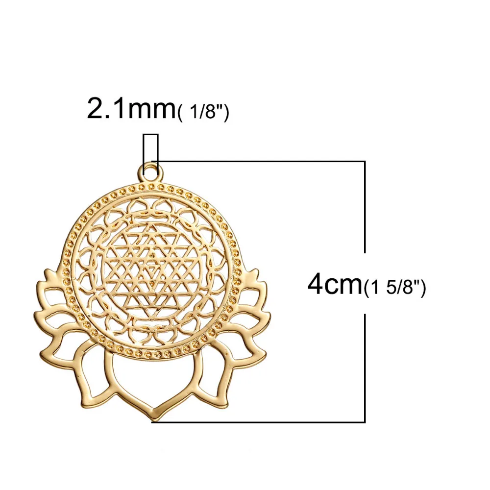Подвески для медитации Sri Yantra серебристые с цветком лотоса самостоятельного