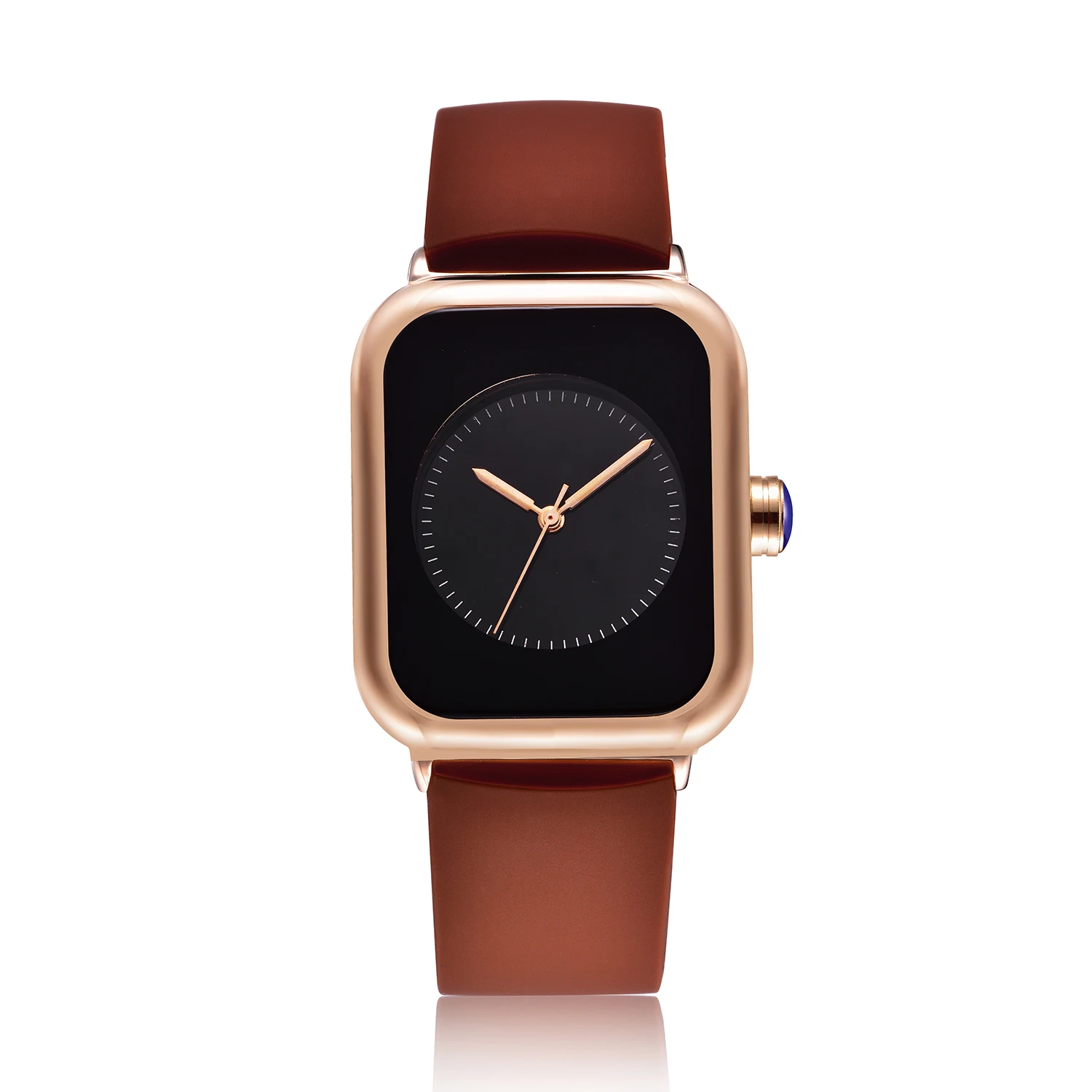 Лидирующий бренд каучуковый ремешок Для женщин часы Роскошные Простые площади