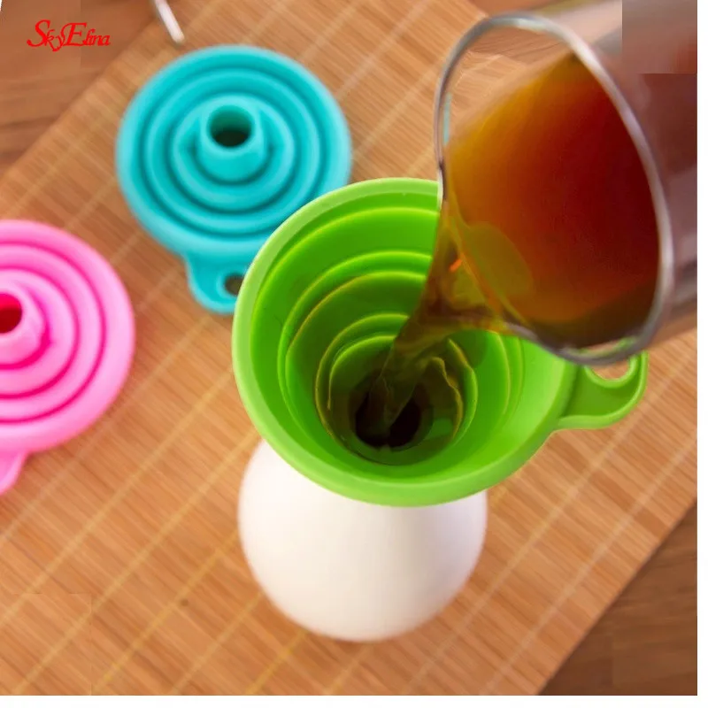 1PSC Liquid dispensing funnel Silicone folded telescopic neck Household liquid small 8zCF129 | Дом и сад