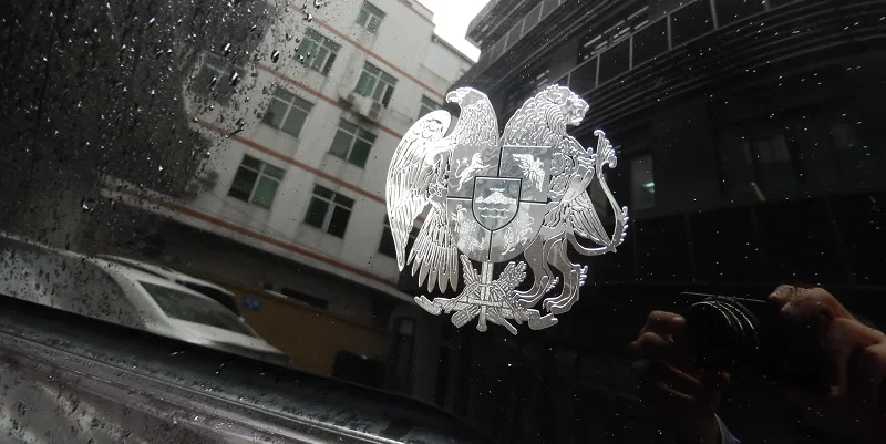95x95 мм Металлостикер герб Армении на авто кузов машины гора Арарат армянский лев орел щит стикер на стекло автомобиля
