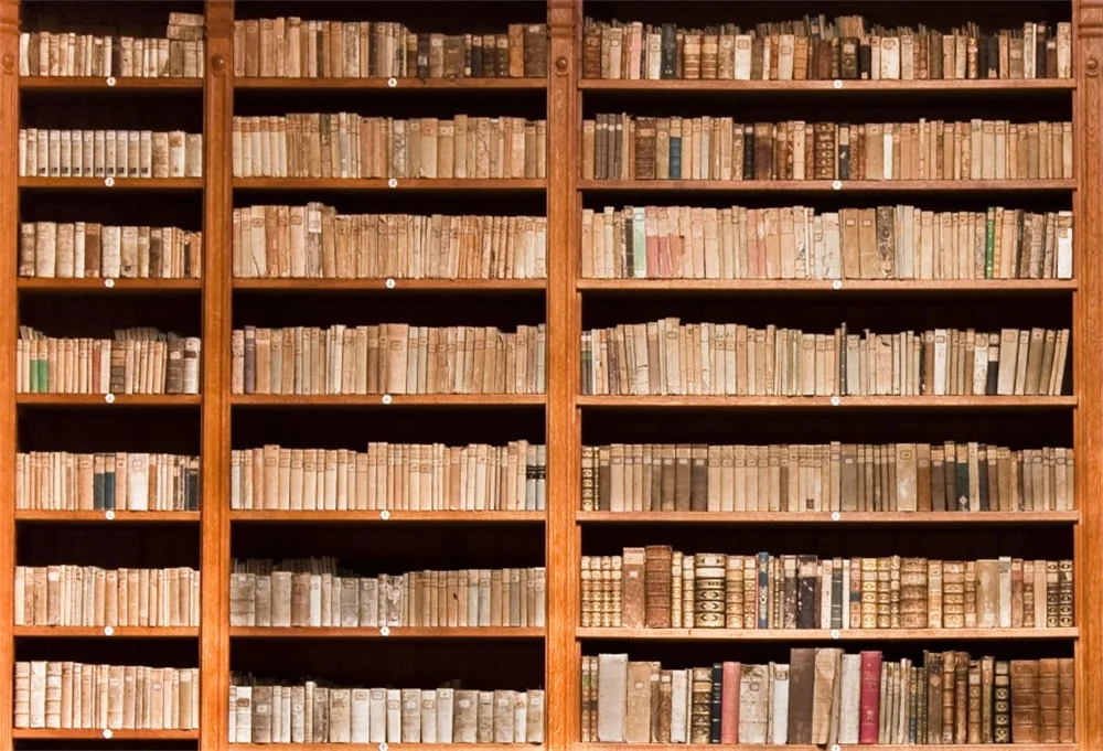 Laeacco библиотека старый деревянный книжная полка старинные книги ПОРТРЕТНАЯ